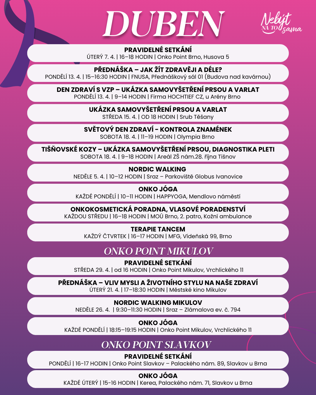 Program na měsíc únor 2024